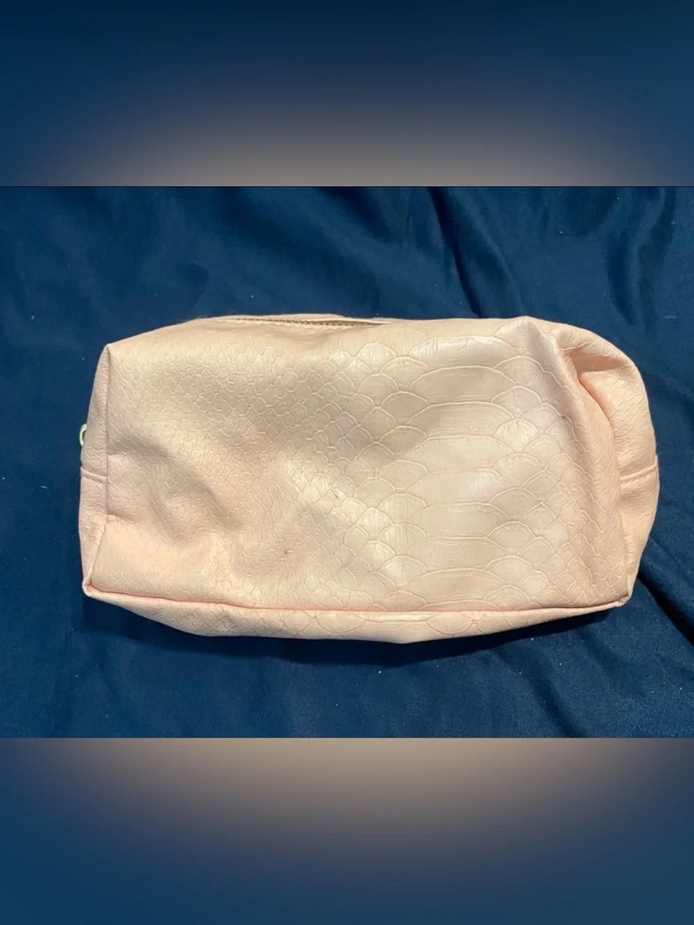 bareMinerals Blush Pink Snake-Embossed Cosmetic Makeup Bag